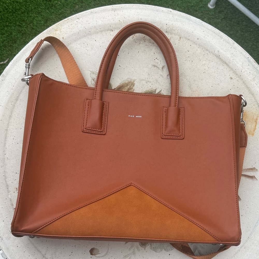 Pixie Mood Two-Tone Cognac Brown Satchel